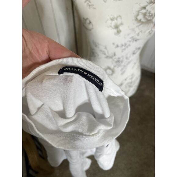 Brandy Melville VINTAGE American Flag Los Angeles Made In Italy White Tee Small - Picture 3 of 6